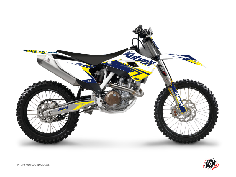 Kit Déco Moto Cross Stage Husqvarna FC 350 Blanc Jaune