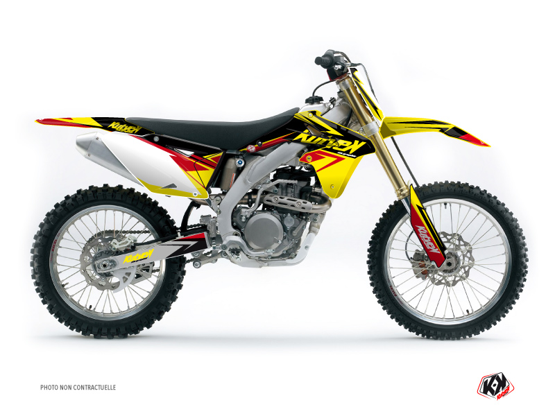 Suzuki 450 RMZ Dirt Bike Stage Graphic Kit Yellow Red