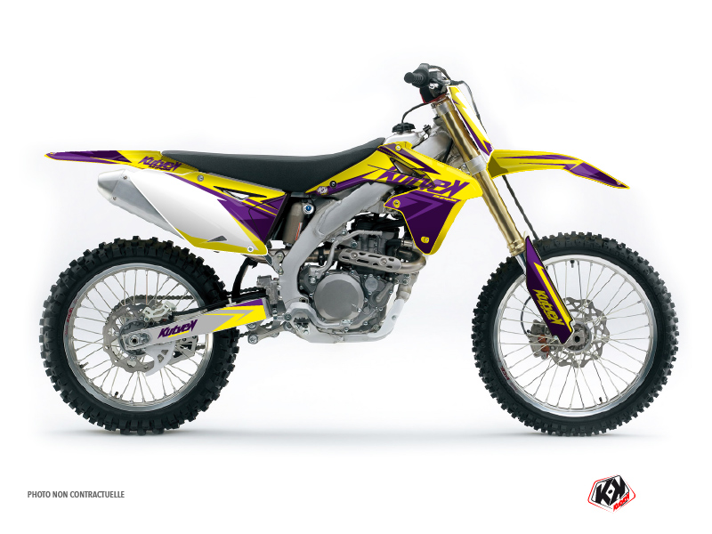 Suzuki 450 RMZ Dirt Bike Stage Graphic Kit Yellow Purple