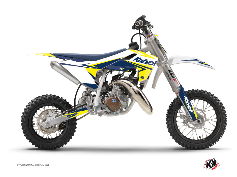 Kit Déco Moto Cross Stage Husqvarna TC 50 Blanc Jaune