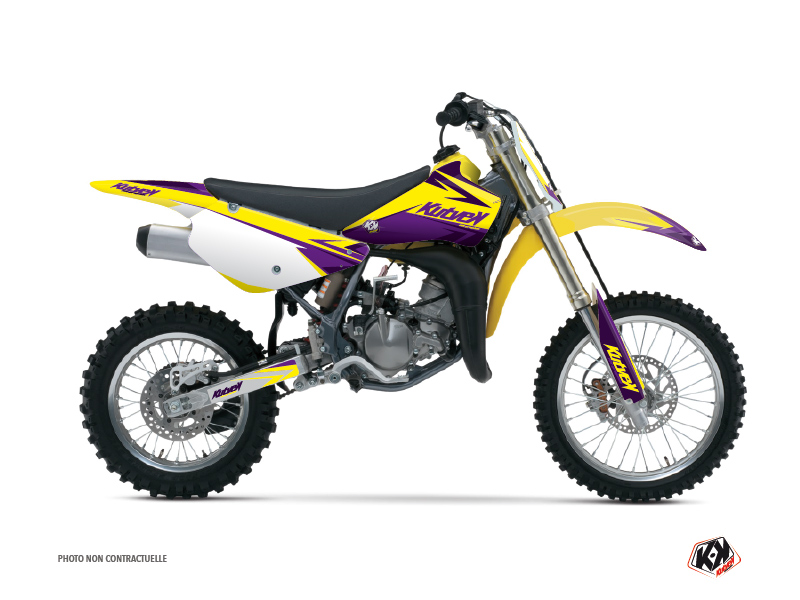 Suzuki 85 RM Dirt Bike Stage Graphic Kit Yellow Purple