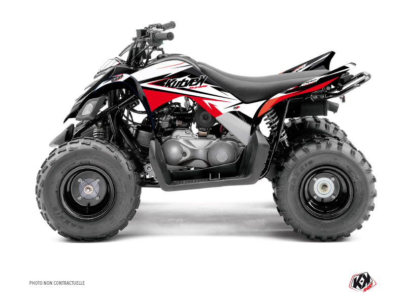 Yamaha 90 Raptor ATV Stage Graphic Kit Black Red