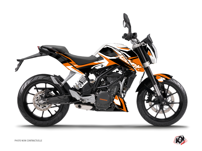 KTM Duke 125 Street Bike Stage Graphic Kit Orange Kutvek Kit Graphik