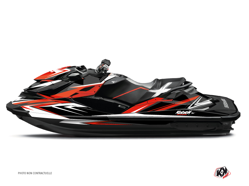 Seadoo GTR-GTI Jet-Ski Stage Graphic Kit Red Black