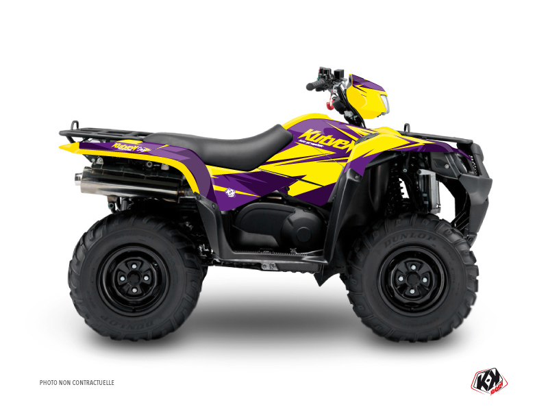 Suzuki King Quad 500 ATV Stage Graphic Kit Yellow Purple