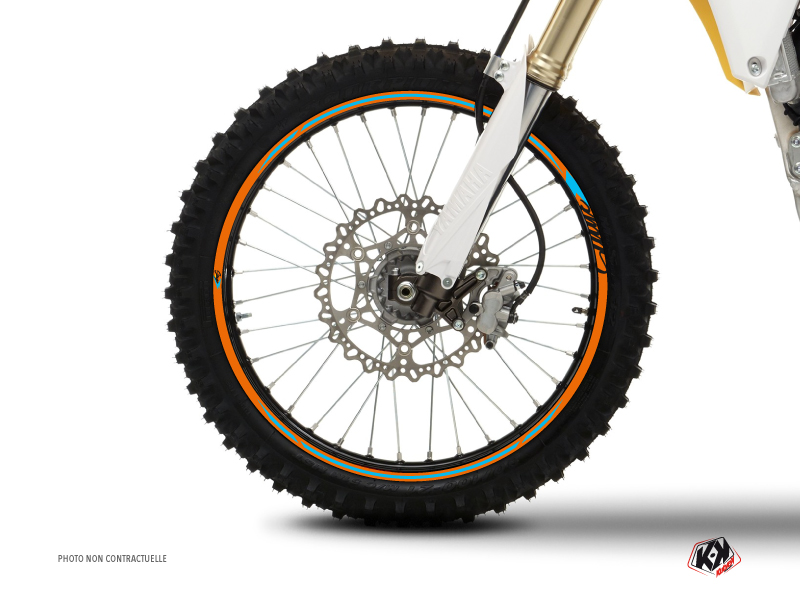 Graphic Kit Wheel decals Dirt Bike Stage Orange Blue