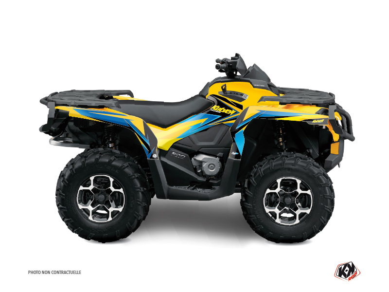 Can Am Outlander 1000 ATV Stage Graphic Kit Yellow Blue