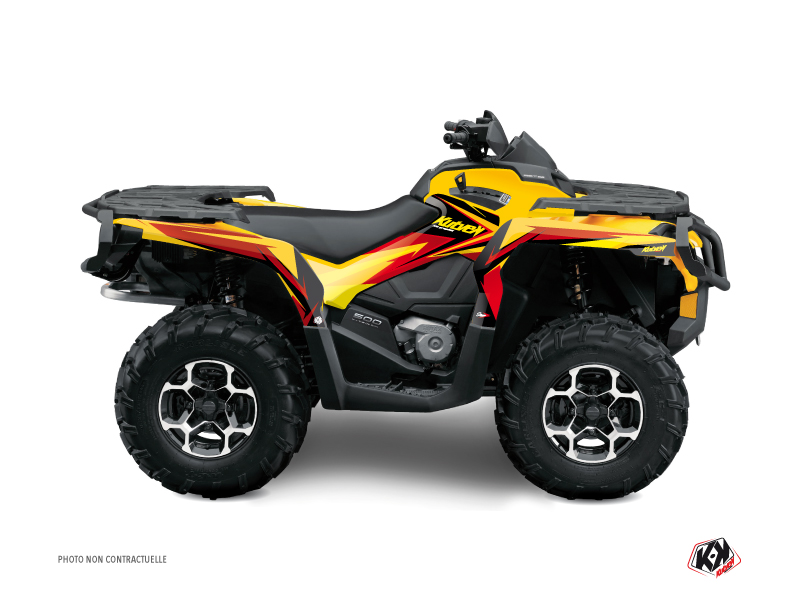 Can Am Outlander 1000 ATV Stage Graphic Kit Yellow Red