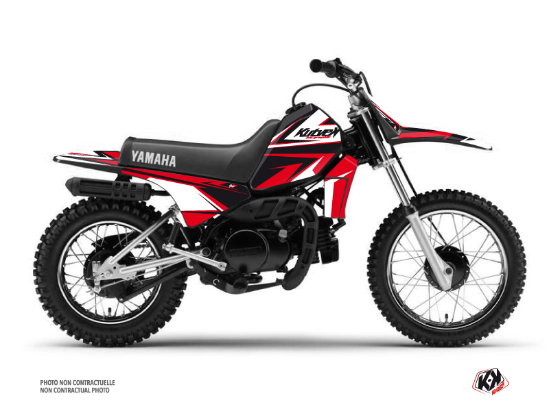 Yamaha PW 80 Dirt Bike Stage Graphic Kit Black Red Kutvek Kit Graphik