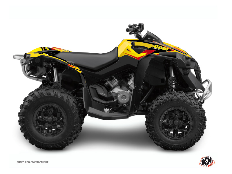 Can Am Renegade ATV Stage Graphic Kit Yellow Red