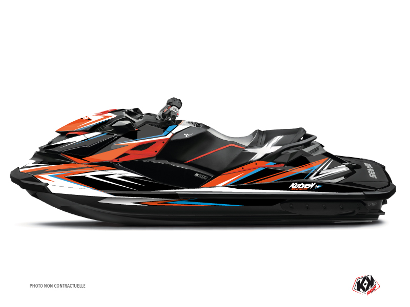 Seadoo RXT-GTX Jet-Ski Stage Graphic Kit Orange Blue