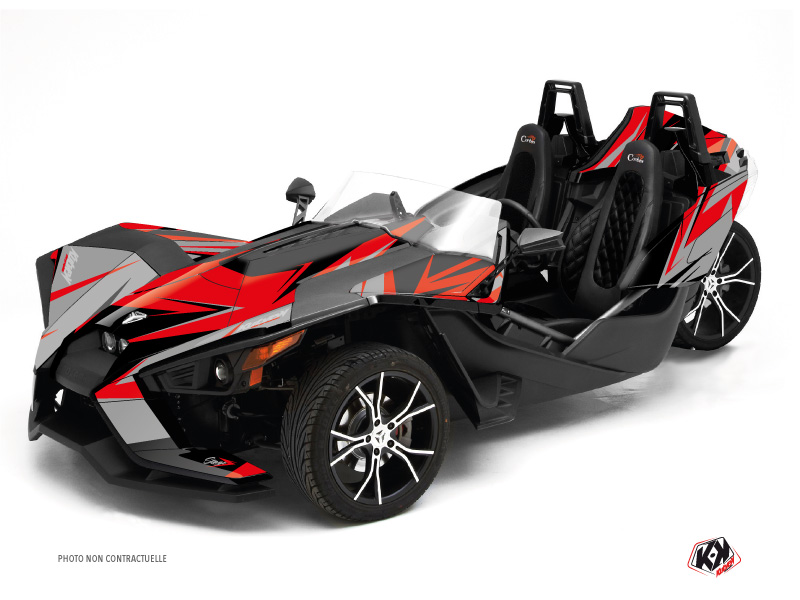 Polaris Slingshot Roadster Stage Graphic Kit Grey Red