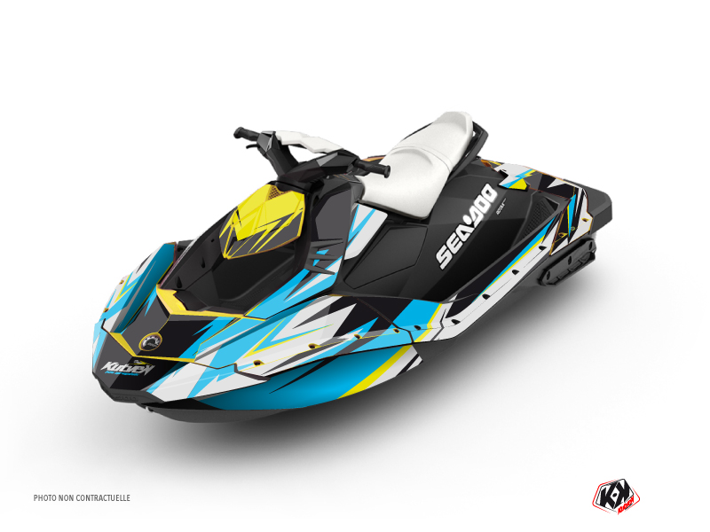 Seadoo Spark Jet-Ski Stage Graphic Kit Yellow Blue