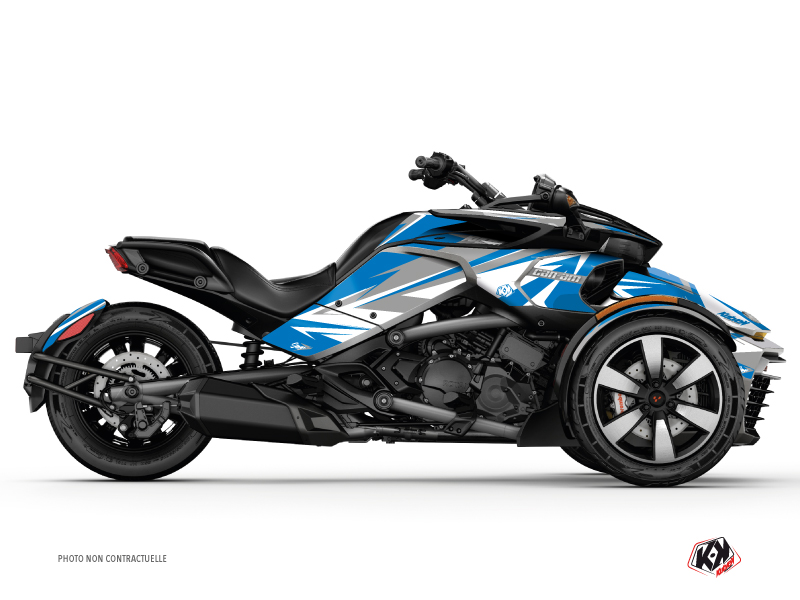 Can Am Spyder F3 Limited Roadster Stage Graphic Kit Blue Grey