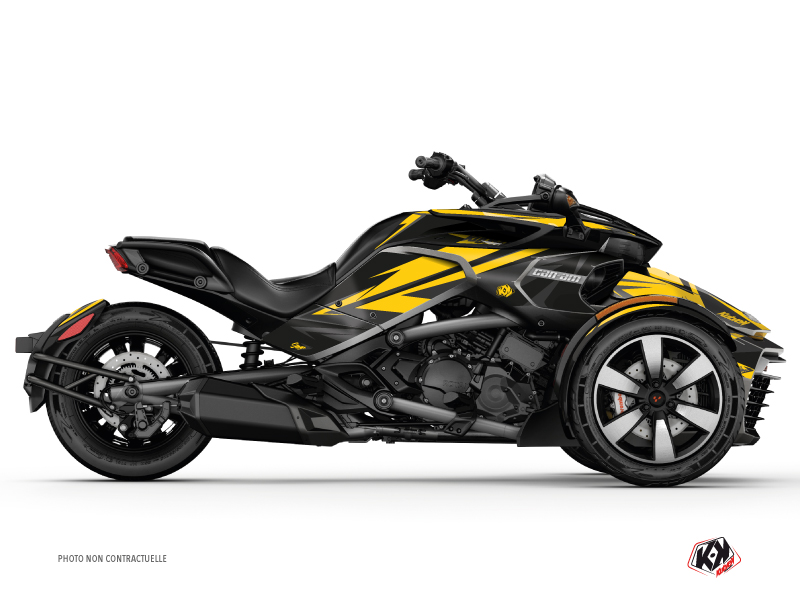 Can Am Spyder F3 Limited Roadster Stage Graphic Kit Yellow