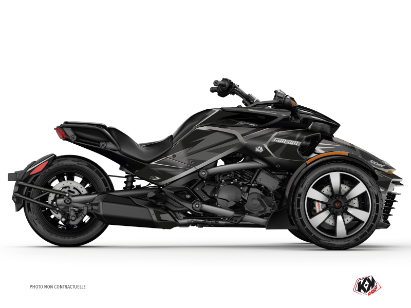 Can Am Spyder F3 Limited Roadster Stage Graphic Kit Black Grey