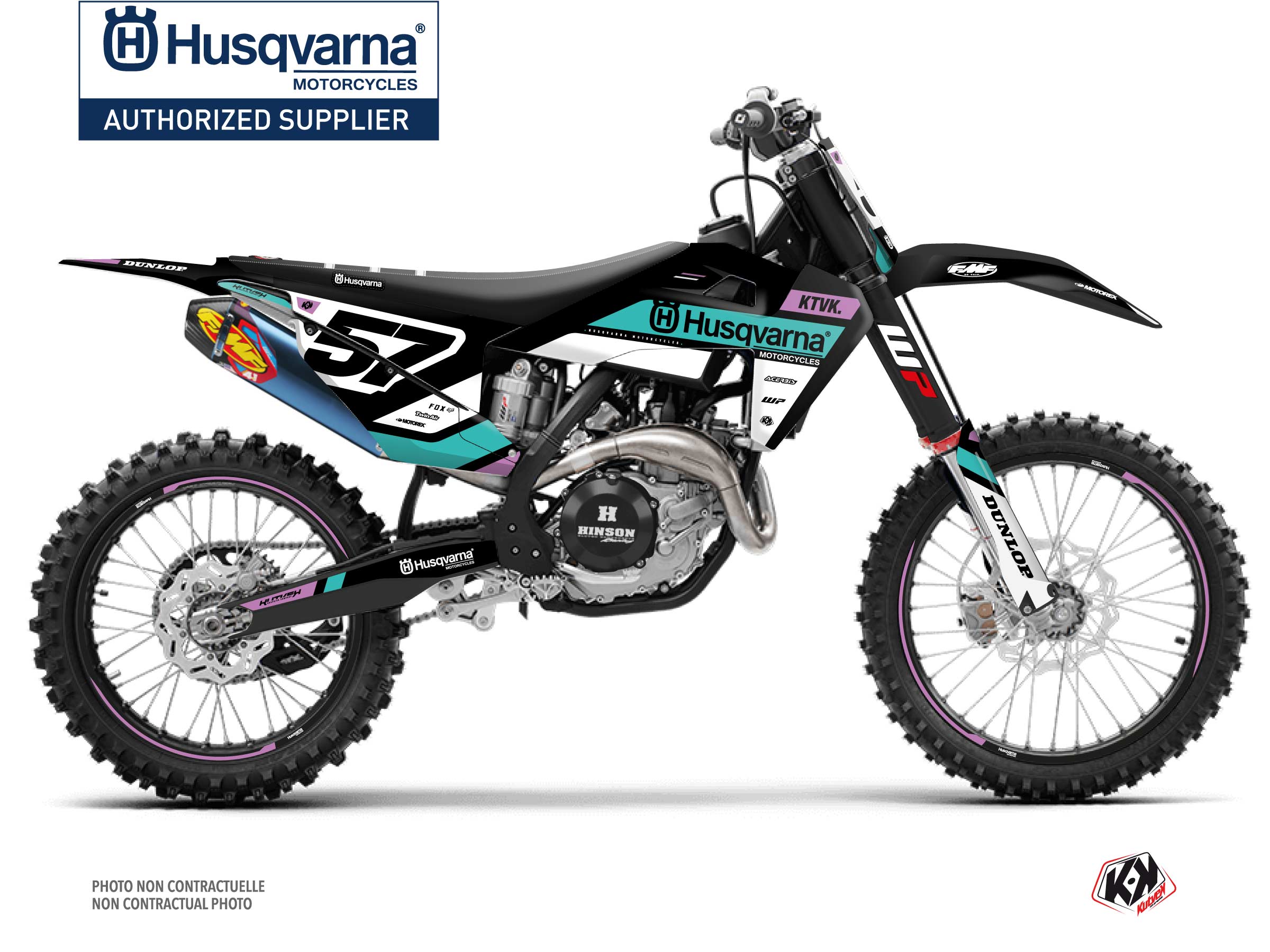 Kit Déco Moto Cross Start Husqvarna FC 450 Turquoise