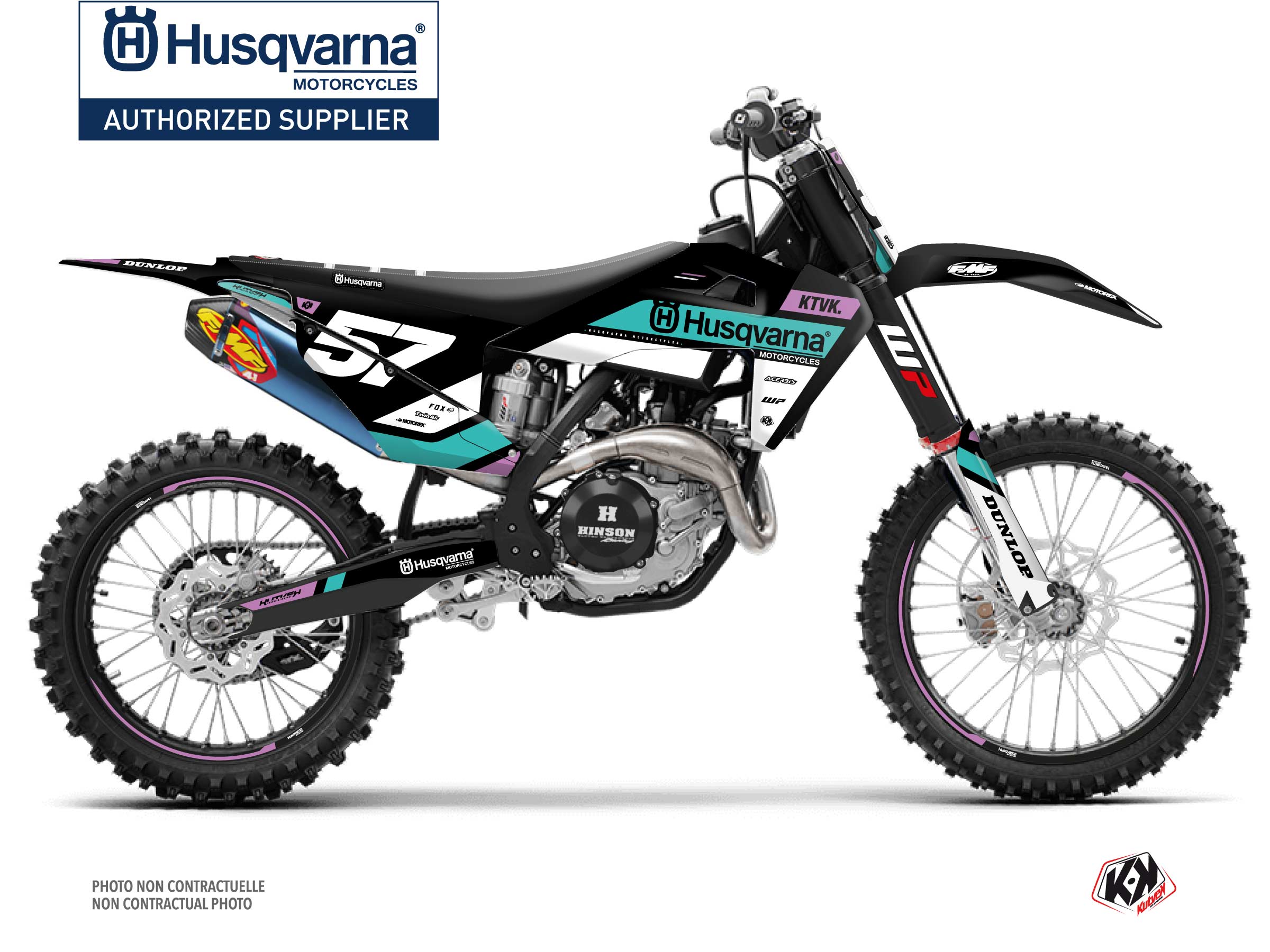 Kit Déco Moto Cross Start Husqvarna TC 250 Turquoise