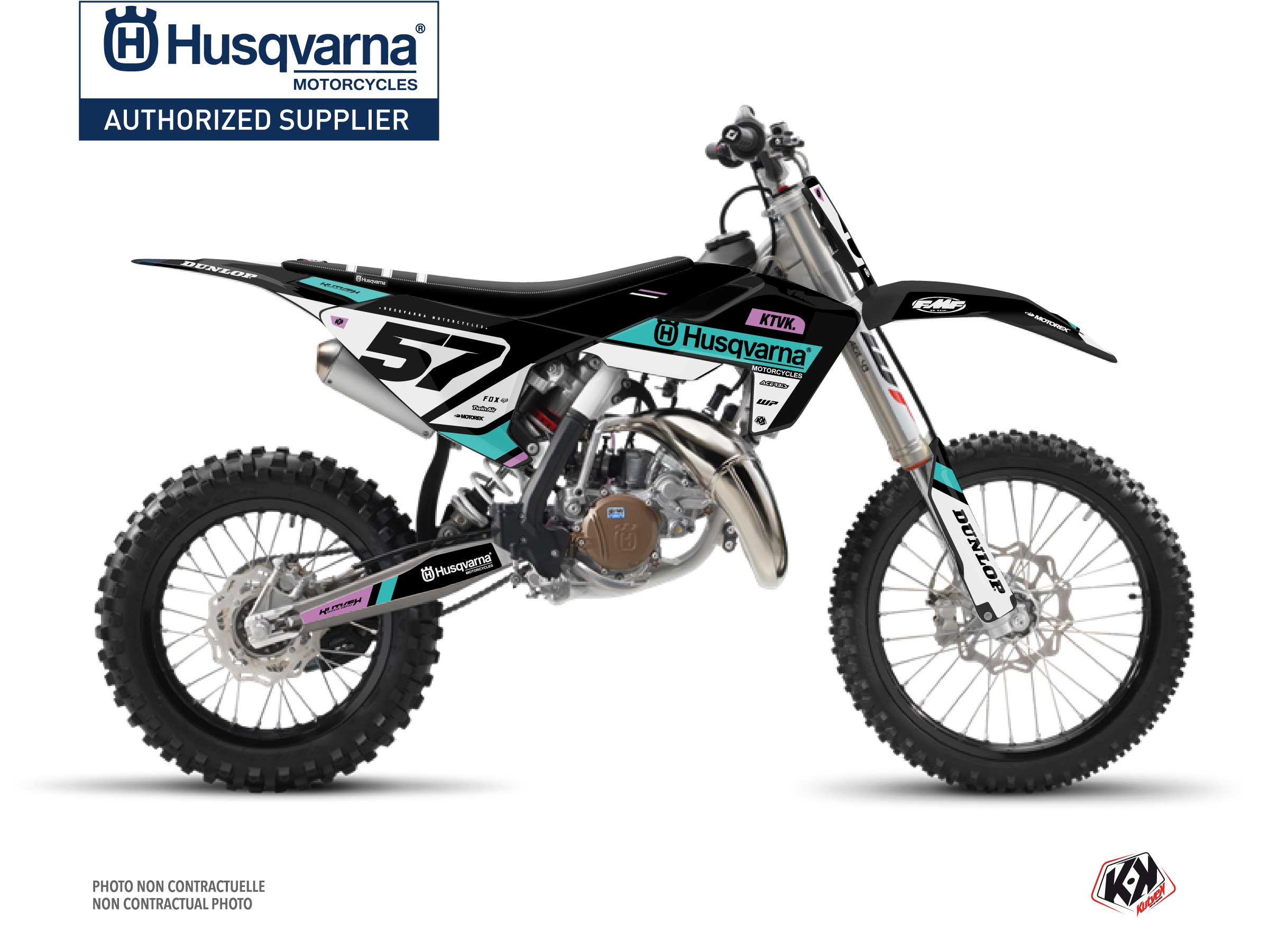 Kit Déco Moto Cross Start Husqvarna TC 85 Turquoise