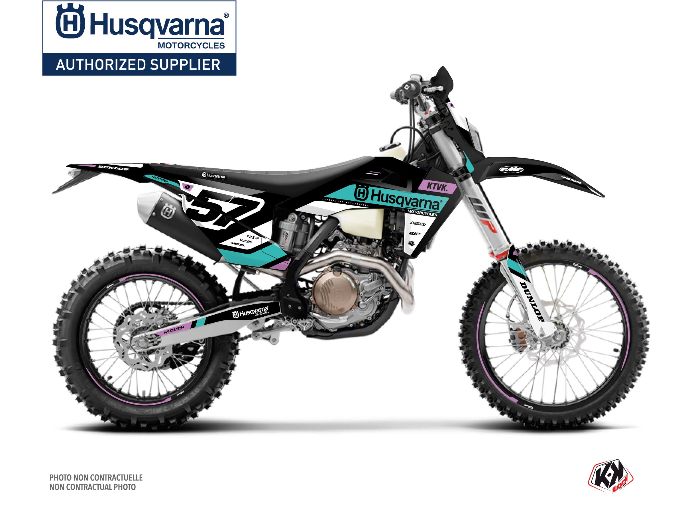 Kit Déco Moto Cross Start Husqvarna 125 TE Turquoise