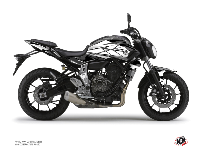 Yamaha MT 07 Street Bike Steel Graphic Kit Black White