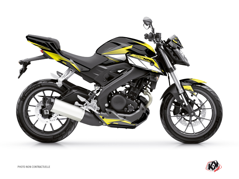 Yamaha MT 125 Street Bike Steel Graphic Kit Black Yellow