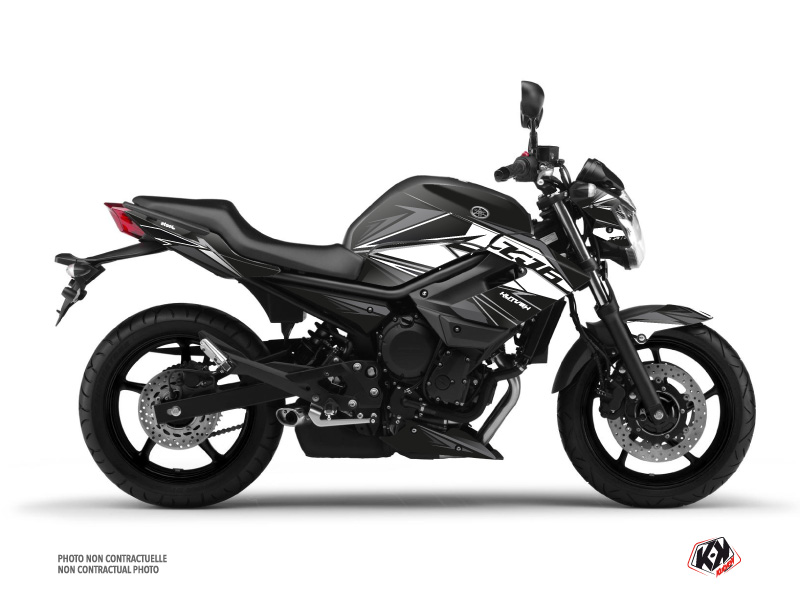 Yamaha XJ6 Street Bike Steel Graphic Kit Black White