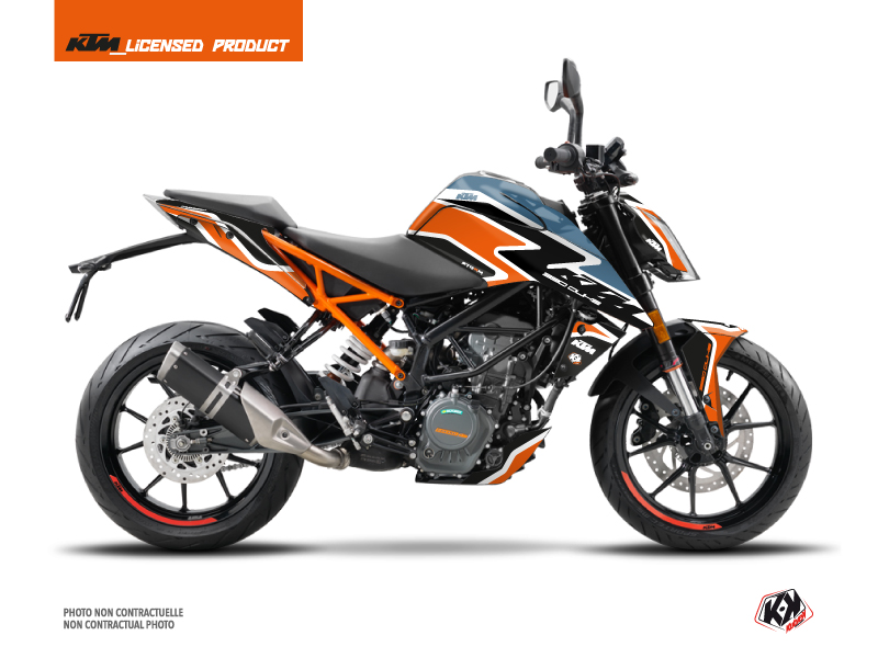 Kit Déco Moto Storm KTM Duke 125 Orange Bleu