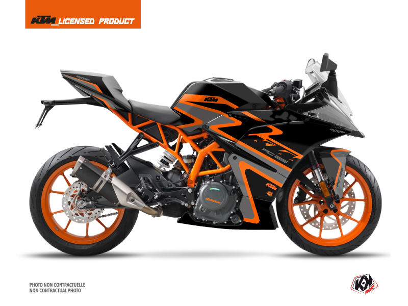 KTM 125 RC Street Bike Storm Graphic Kit Black Orange