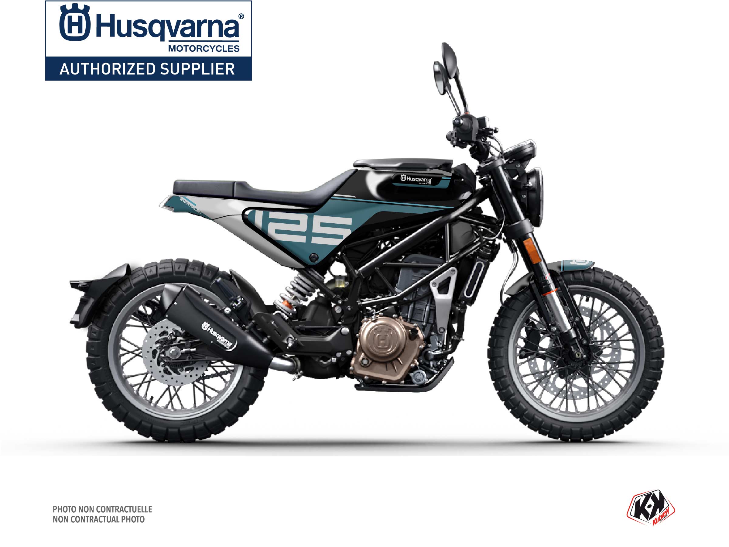 Husqvarna Svartpilen 125 Street Bike Straight Graphic Kit Blue White