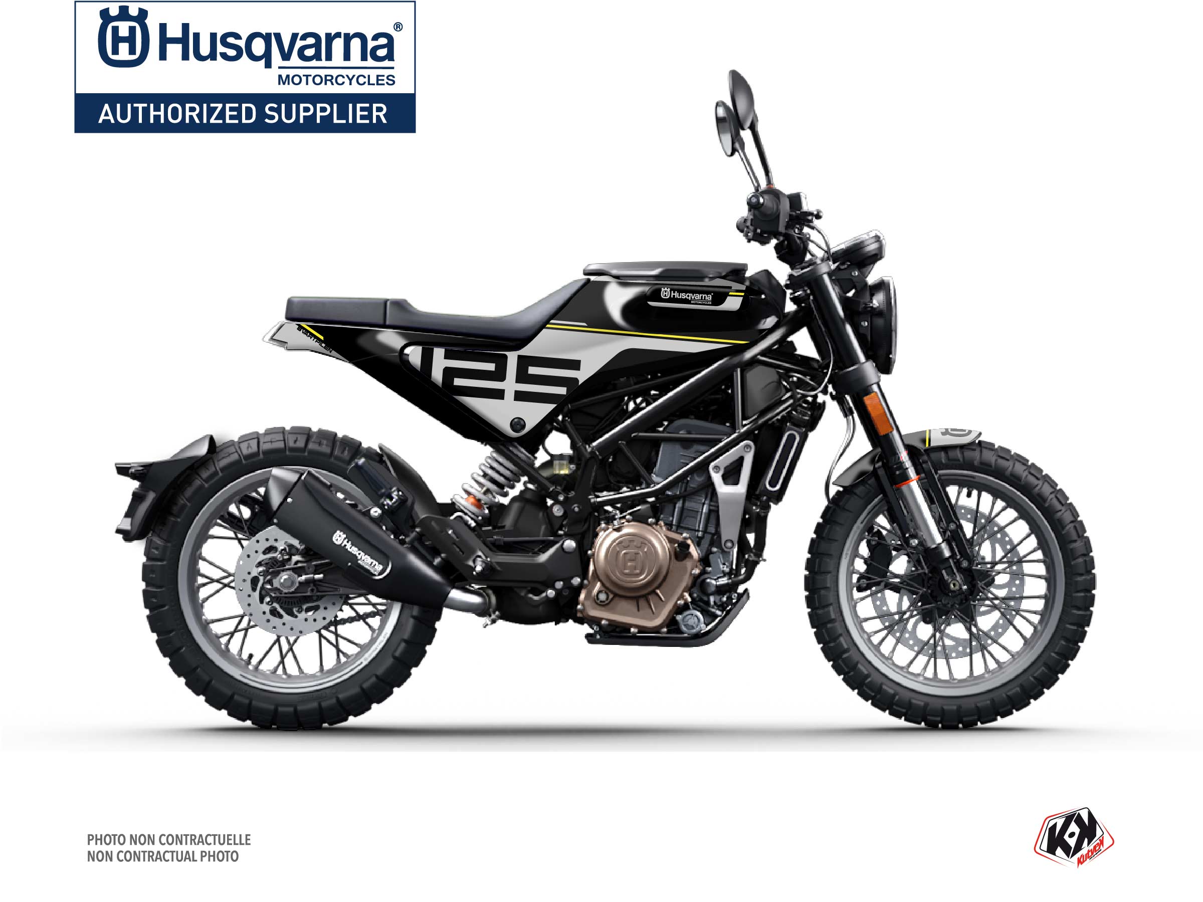 Kit Déco Moto Straight Husqvarna Svartpilen 125 Noir Gris