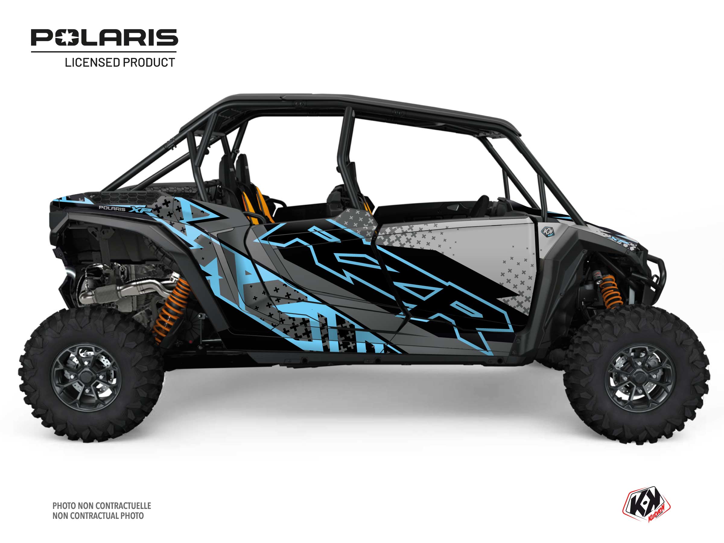 Polaris Rzr Xp  4 Portes Utv Stun Graphic Kit Blue Full