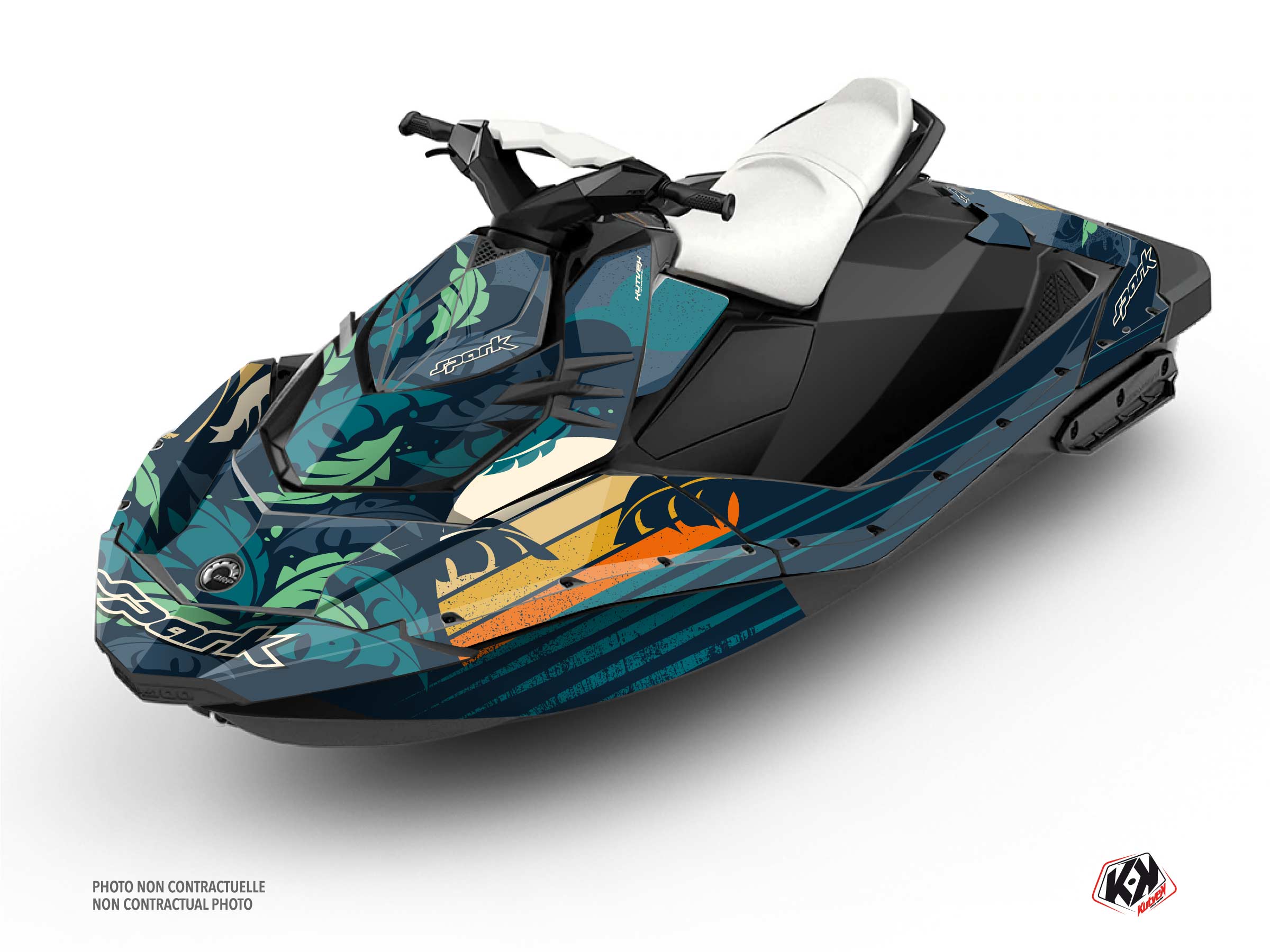 Kit Déco Jet-Ski Sunset Seadoo Spark Bleu Vert