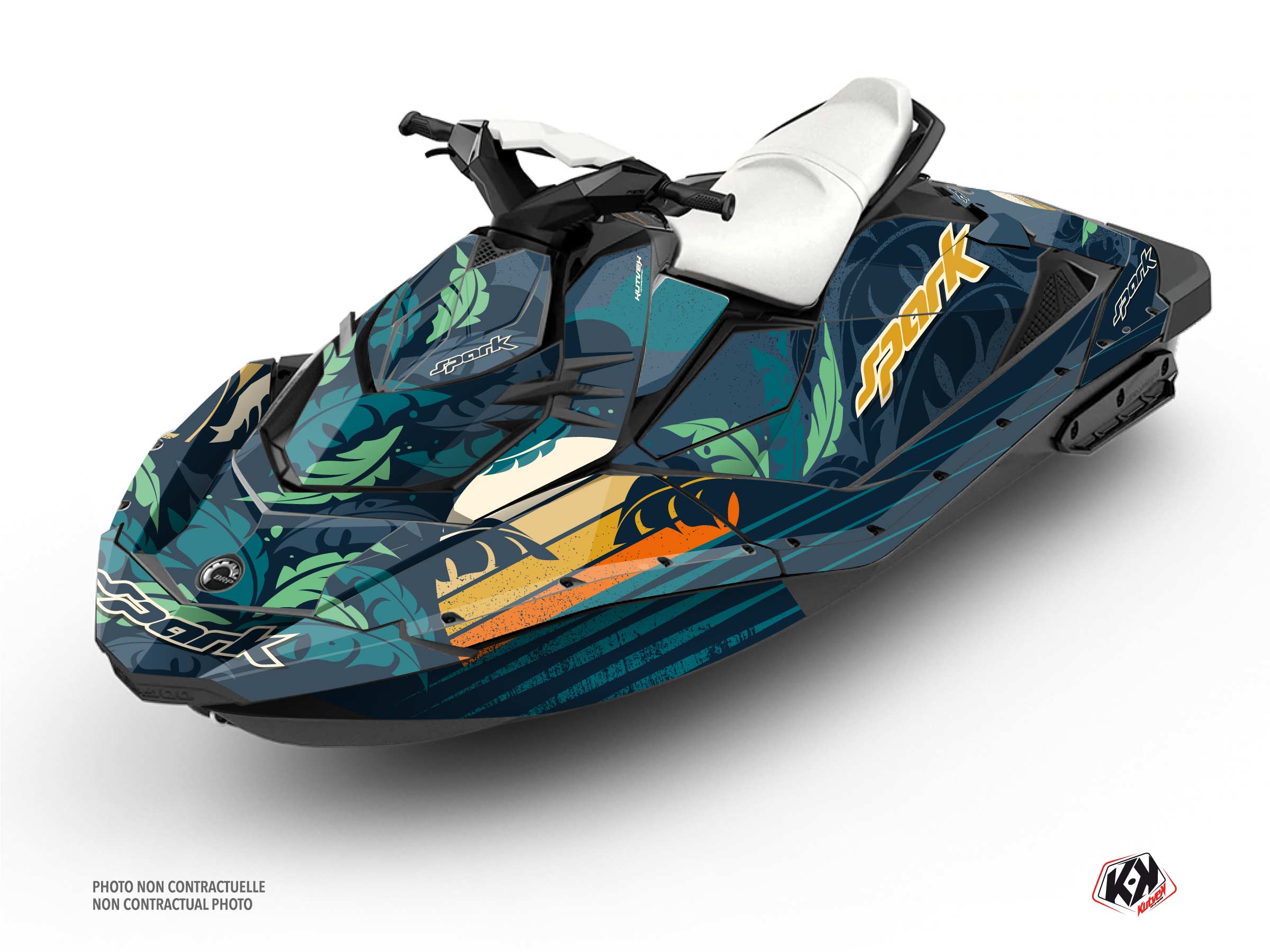 Kit Déco Jet-Ski Sunset Seadoo Spark Bleu Vert Full