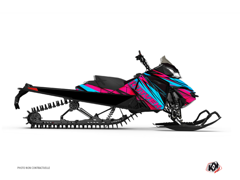 Skidoo REV-XM Snowmobile Torrifik Graphic Kit Pink Blue