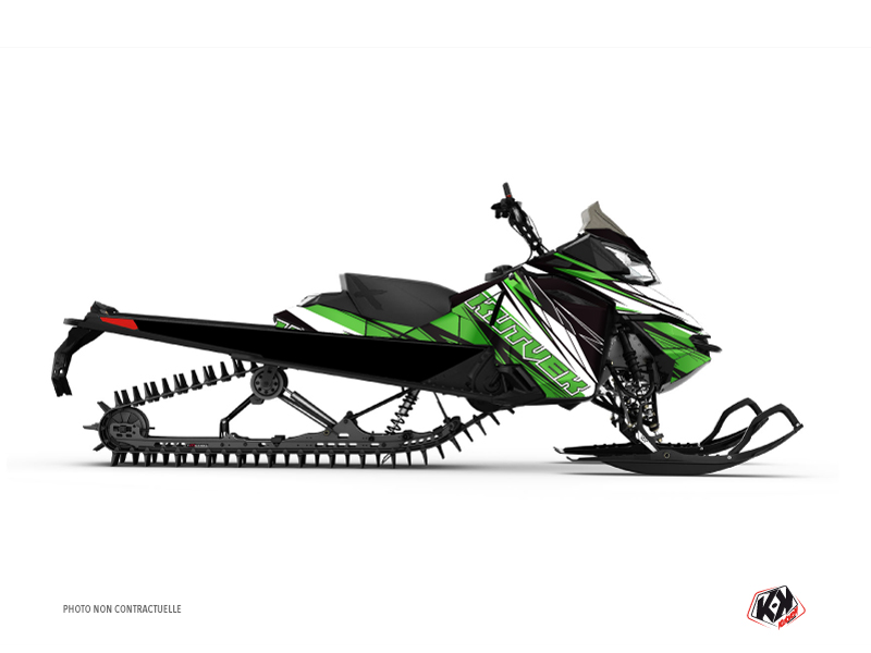 Skidoo REV-XM Snowmobile Torrifik Graphic Kit Green Black