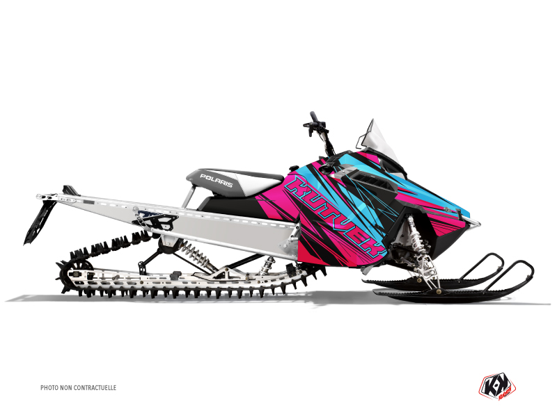 Polaris RMK Snowmobile Torrifik Graphic Kit Pink Blue