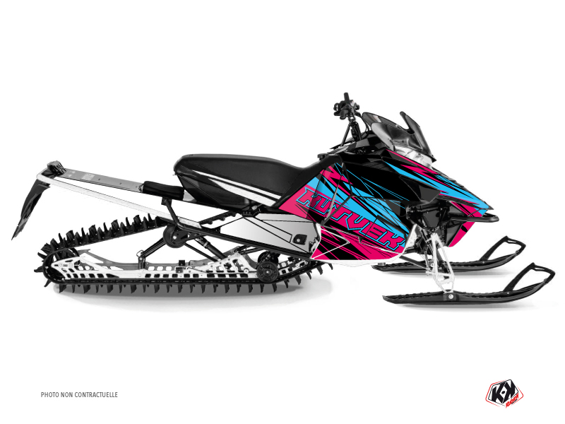 Yamaha SR Viper Snowmobile Torrifik Graphic Kit Pink Blue