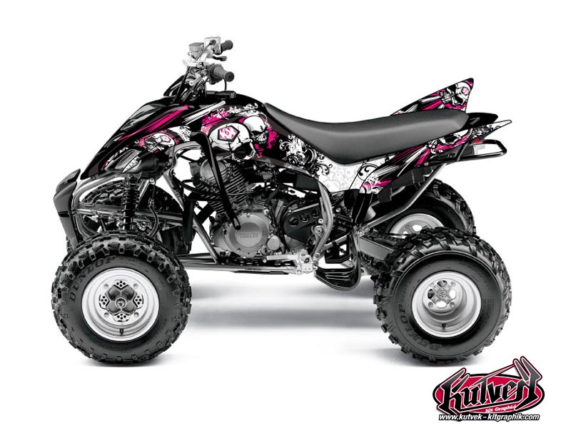 Yamaha 350 Raptor ATV Trash Graphic Kit Black Pink