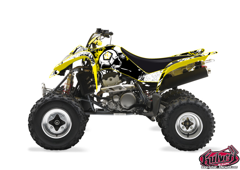 Suzuki 400 LTZ ATV Trash Graphic Kit Black Yellow