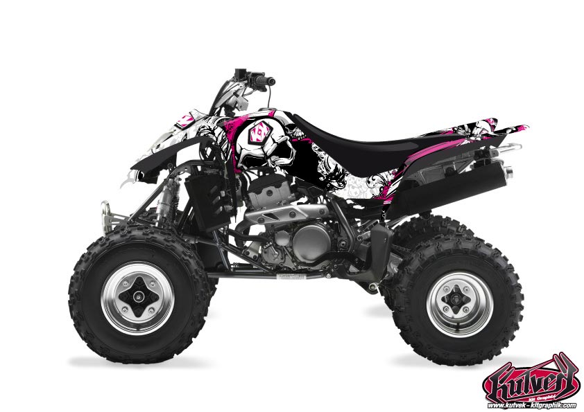 Suzuki 400 LTZ ATV Trash Graphic Kit Black Pink