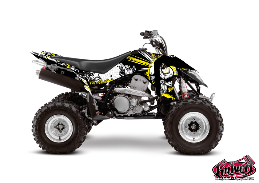 Suzuki 400 LTZ IE ATV Trash Graphic Kit Black Yellow