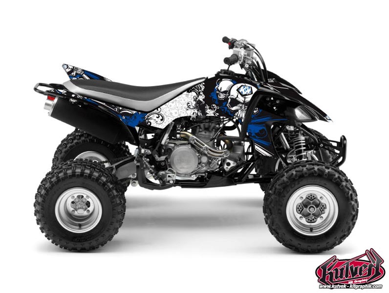 Yamaha 450 YFZ ATV Trash Graphic Kit Black Blue