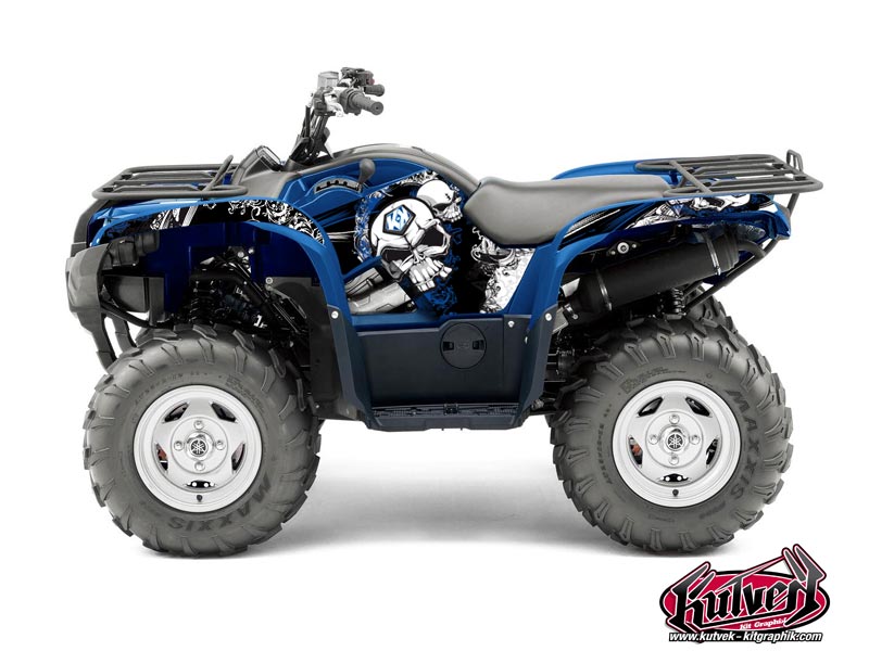 Yamaha 550-700 Grizzly ATV Trash Graphic Kit Black Blue