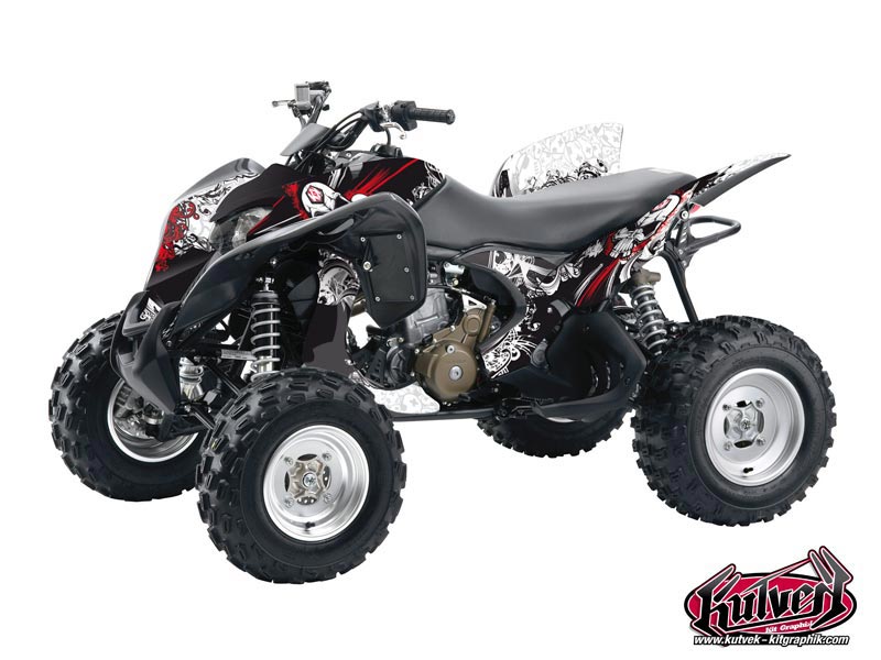 Honda 700 TRX ATV Trash Graphic Kit Black Red