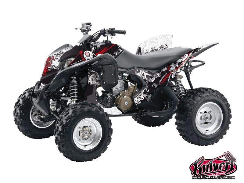 Honda 700 TRX ATV Trash Graphic Kit Black Red