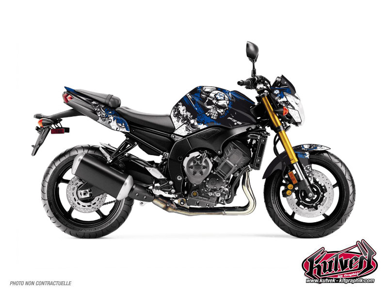 Yamaha FZ 8 Street Bike Trash Graphic Kit Black Blue