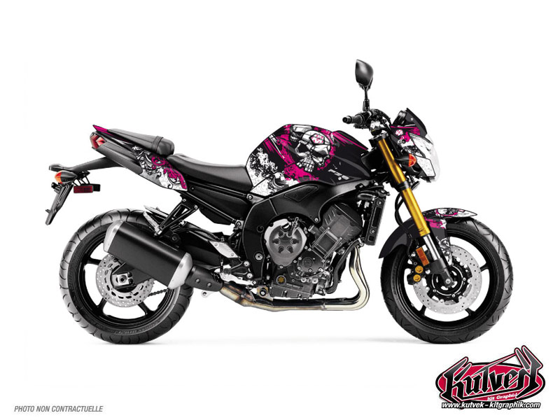 Yamaha FZ 8 Street Bike Trash Graphic Kit Black Pink