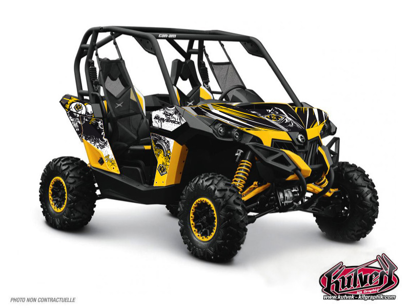 Can Am Maverick UTV Trash Graphic Kit Black Yellow