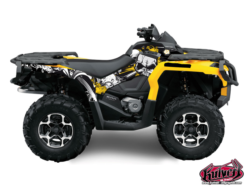 Can Am Outlander 1000 ATV Trash Graphic Kit Black Yellow